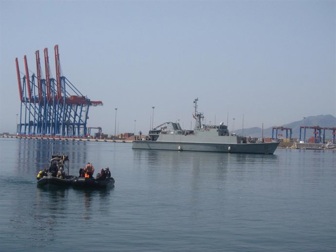 Simulacro explosivos puerto Málaga