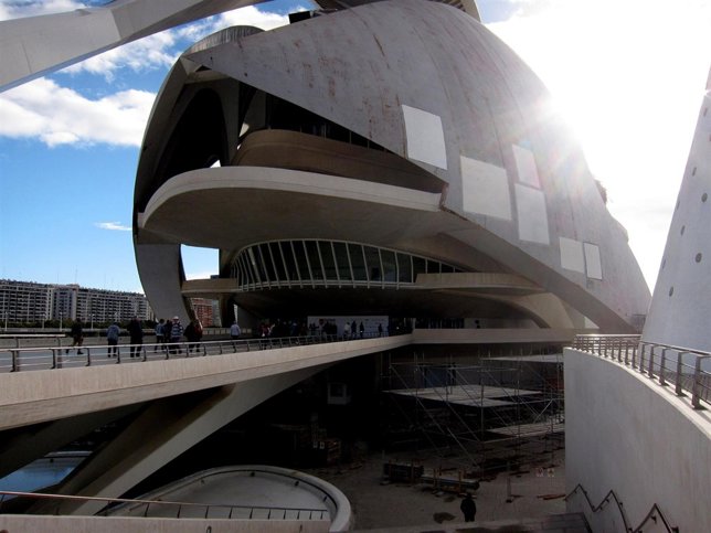 Andamios en el Palau de les Arts. Archivo