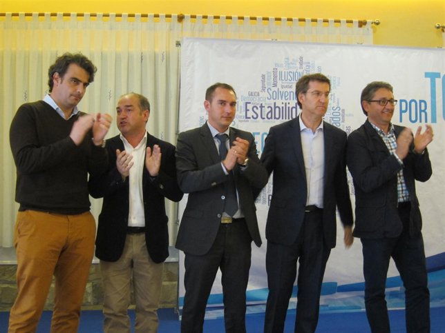 Alberto Núñez Feijóo en un mitin en Padrón (A Coruña).