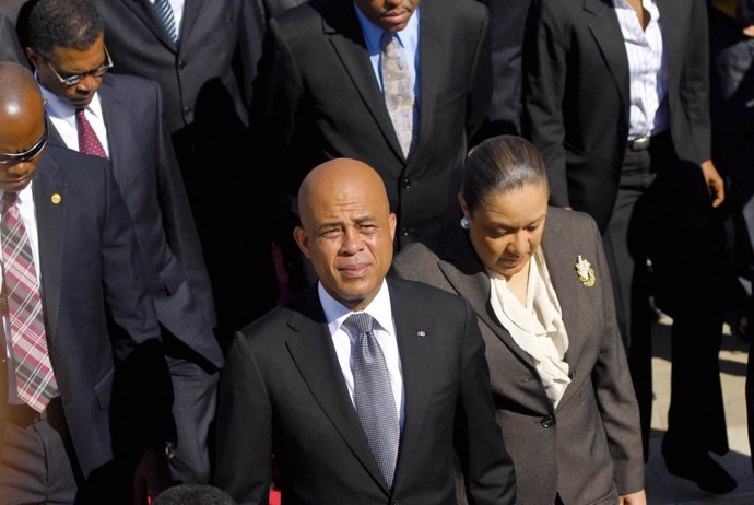 Michel Martelly con su mujer, Sophia Martelly