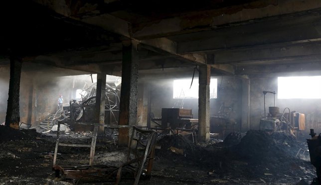 Incendio en una fábrica en Filipìnas