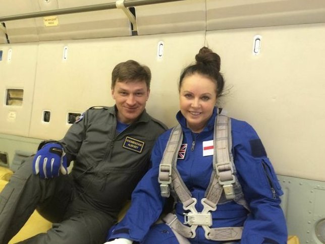 Sarah Brightman en los entrenamientos para su viaje espacial