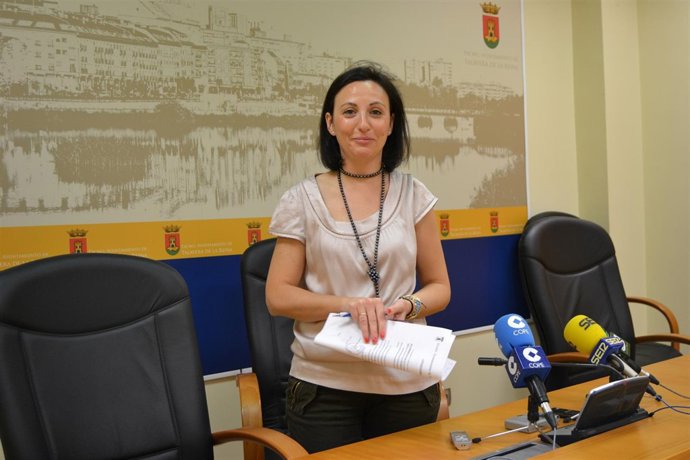 La portavoz municipal en rueda de prensa