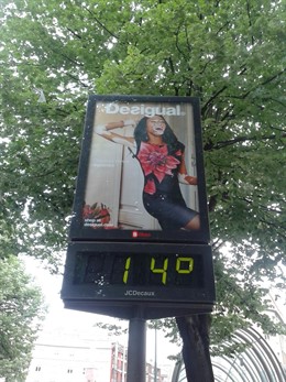 Termómetro, 14 ºC en Bilbao