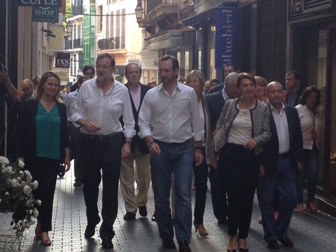 El presidente del Gobierno central y del PP, Mariano Rajoy, en Palma