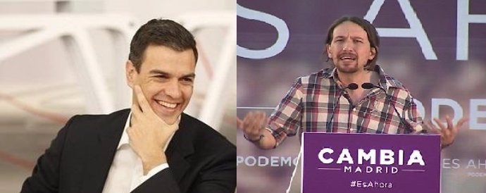 Pedro Sánchez (PSOE) y Pablo Iglesias (Podemos) coinciden el viernes en Murcia 