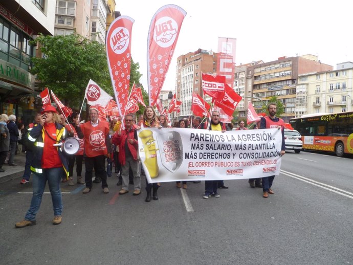 Manifestación de los trabajadores de Correos