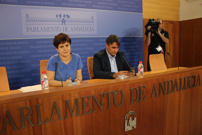 Diputados de Podemos en rueda de prensa