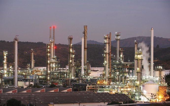 General view shows a refinery belonging to Chilean state oil firm ENAP in Concon