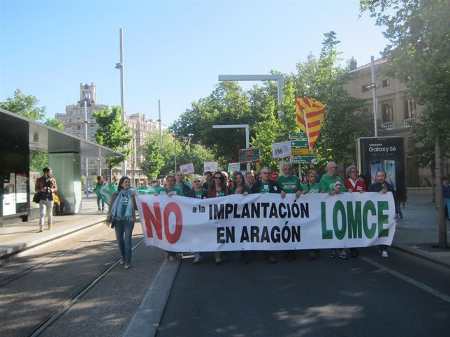 Manifestación del frente Anti-LOMCE.