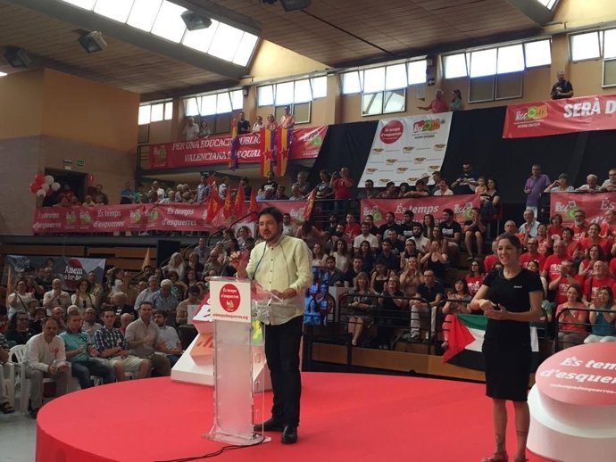 Ignacio Blanco en el mitin en Valencia