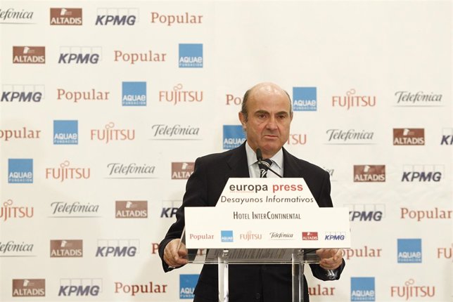 Luis de Guindos en los Desayunos de Europa Press