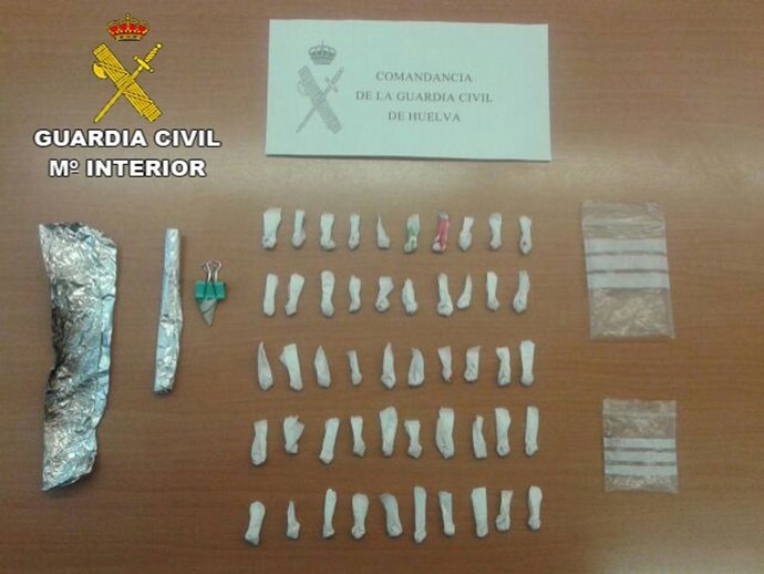 Droga intervenida en una operación cerca de Aracena (Huelva)
