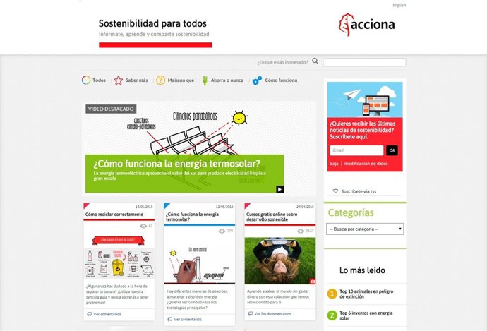 Acciona web 'Sostenibilidad para todos'