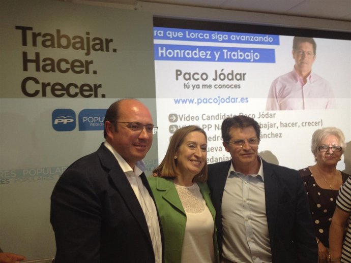 Sánchez, Pastor y Jódar, en el acto celebrado en Lorca