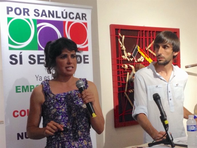 La secretaria general de Podemos en Andalucía, Teresa Rodríguez, en Sanlúcar