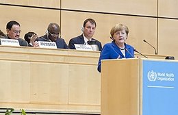 Merkel en la Asamblea Mundial de la Salud