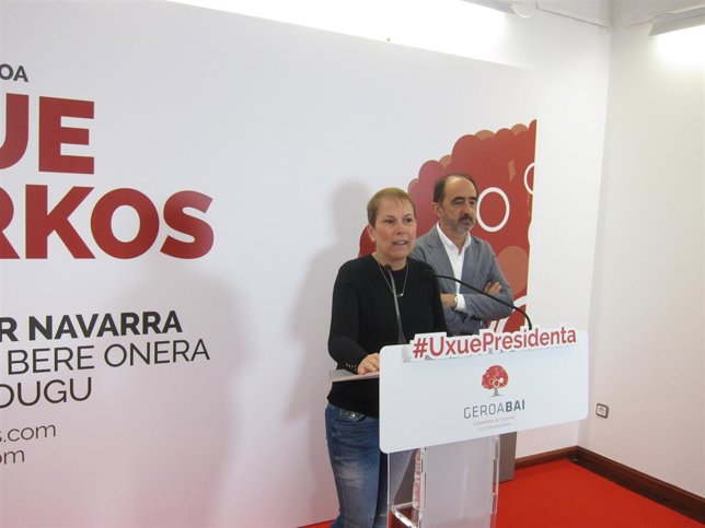 Uxue Barkos y Daniel Innerarity, de Geroa Bai.