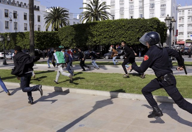 Antidisturbios en Marruecos