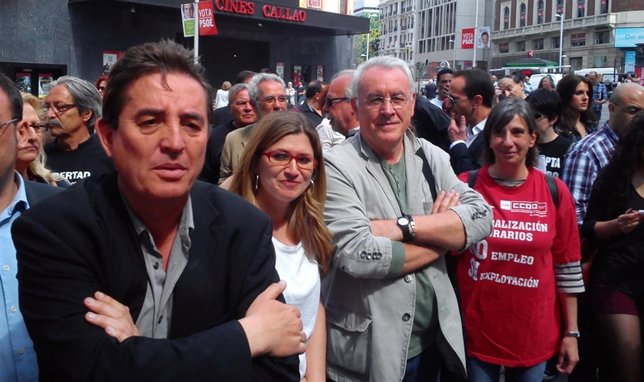 Luis García Montero, Cayo Lara y Raquel López