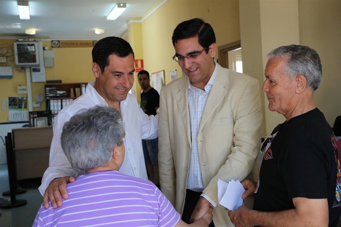 Juanma Moreno, hoy en Villanueva del Ariscal