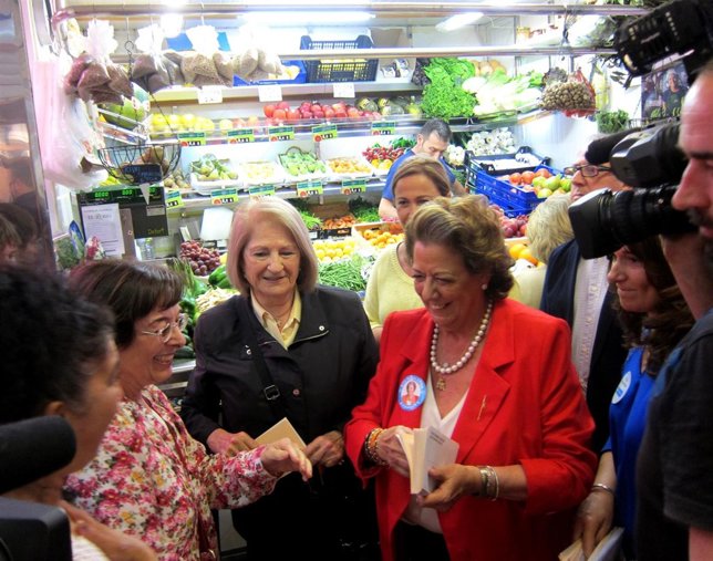 Rita Barberá en el Mercado de Jerusalén