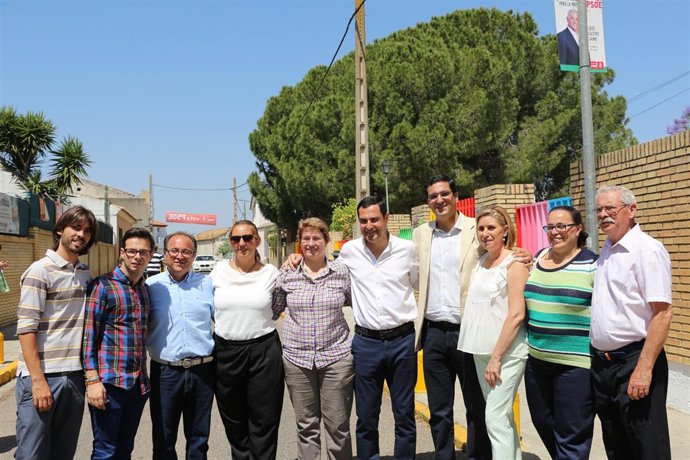 Juanma Moreno, hoy en Villanueva del Ariscal