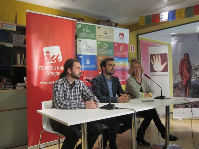 Jorge Sanz, Alberto Garzón y Patricia Luquin.