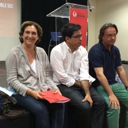 Ada Colau, Gerardo Pisarello, Josep Bel (BComú)