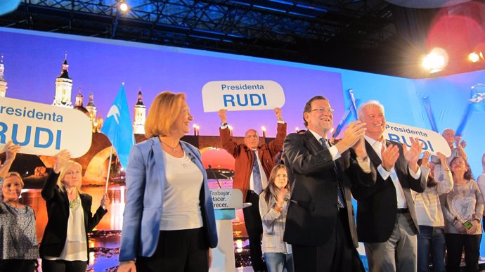 Mariano Rajoy y Rudi en Zaragoza