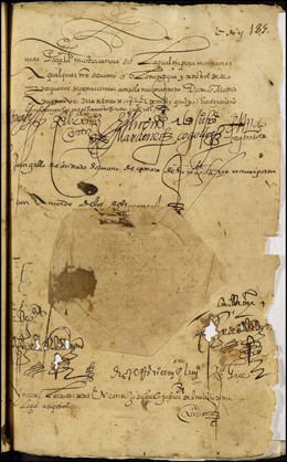 Real provisión firmada por Felipe II 1586 autoriza el puerto Málaga Archivo