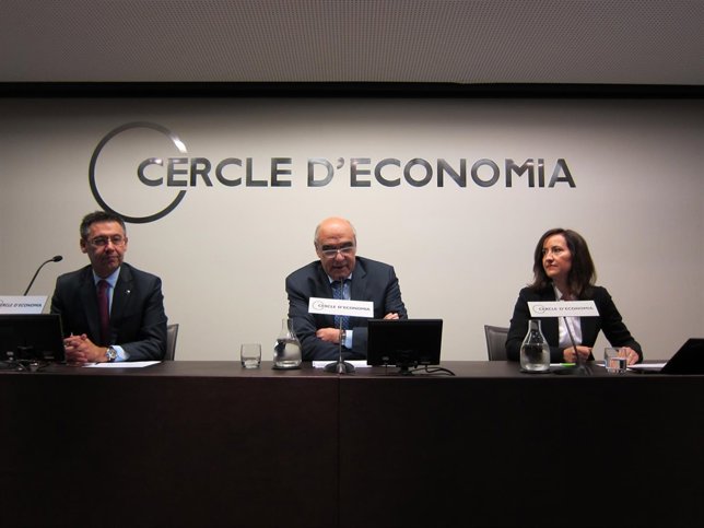 J.M.Bartomeu (pte FC Barcelona), Salvador Alemany (Abertis) y A.Andueza Deloitte