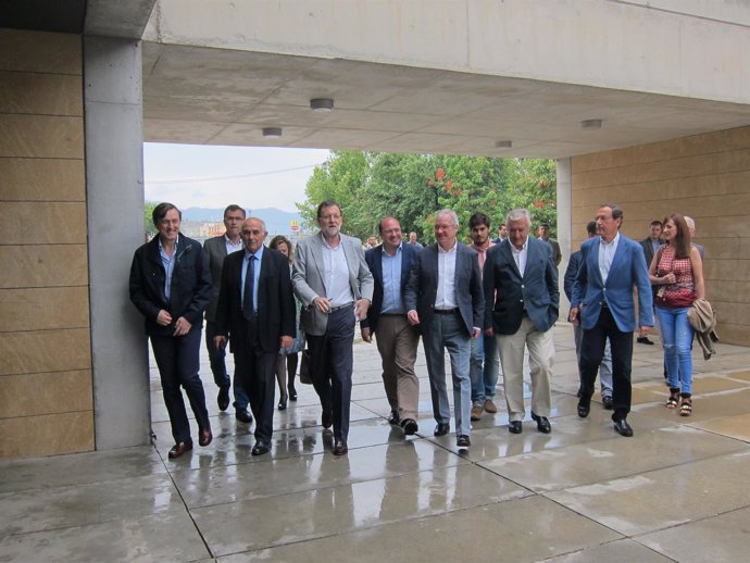 Rajoy a su llegada al Auditorio Víctor Villegas en Murcia