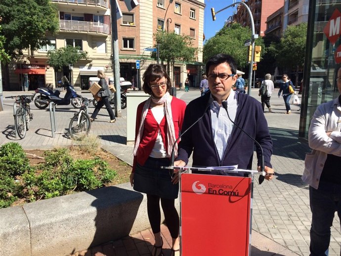 El número 2 de BComú, Gerardo Pisarello, y la número 10, Mercedes Vidal