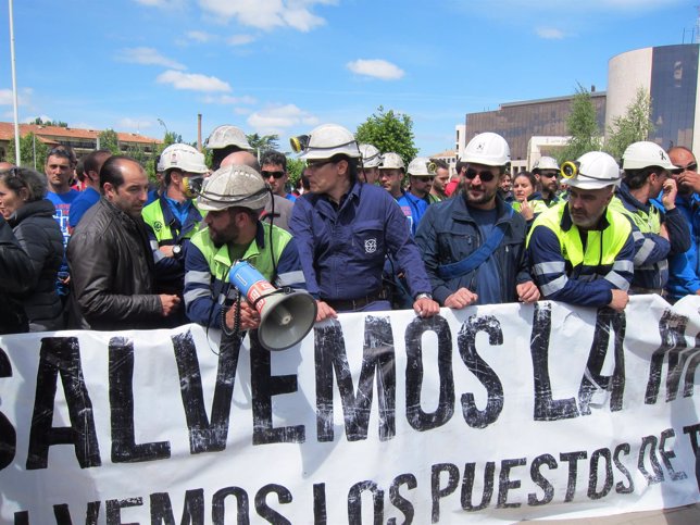 Protesta de mineros en León