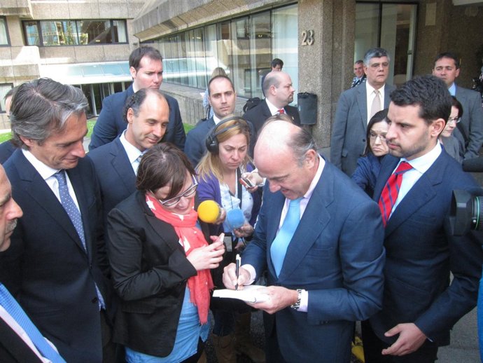 Luis de Guindos en Santander en un acto del PP