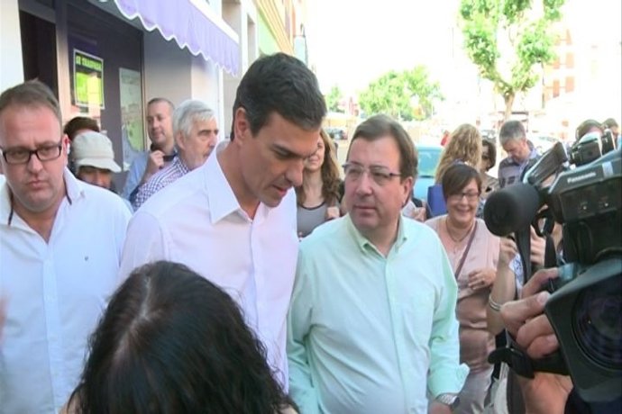 Antonio Rodríguez Osuna, Pedro Sánchez y Guillermo Fernández Vara