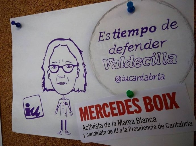 Cartel de Mercedes Boix y la defensa de Valdecilla 