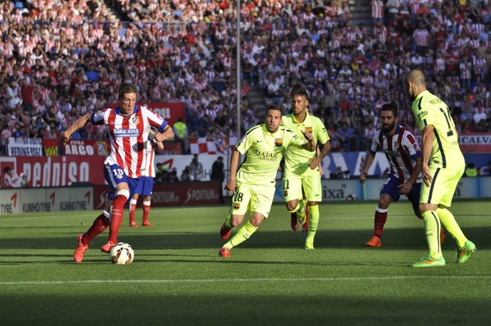 Fernando Torres, Jordi Alba, Arda y Neymar. Atlético de Madrid-F.C.Barcelona