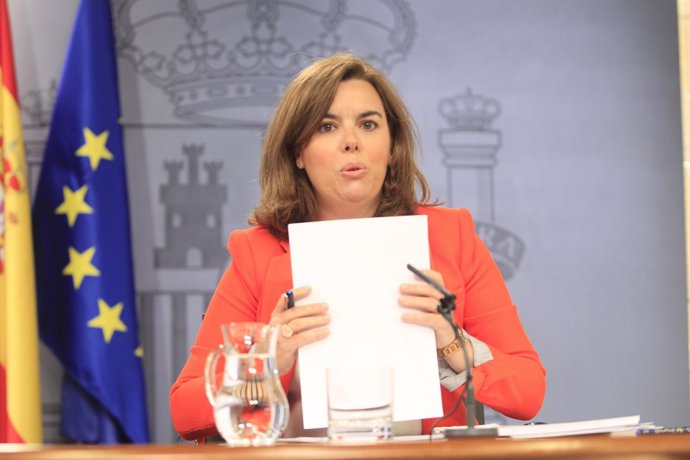 Soraya Santamaría tras el Consejo de Ministros