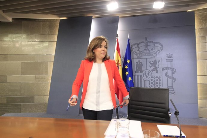 Soraya Santamaría tras el Consejo de Ministros