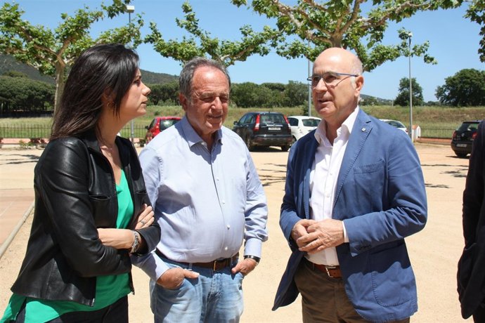 Josep Antoni Duran, Montserrat Surroca (UDC) y el alcaldable de CiU Joan Giraut