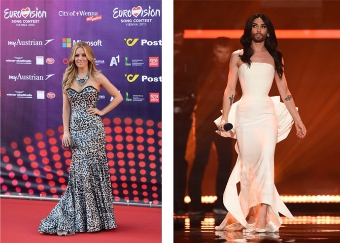 Edurne y Conchita Wurst