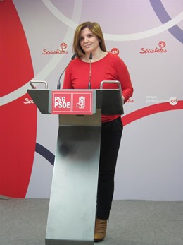 Pilar Cancela en la sede del PSdeG.
