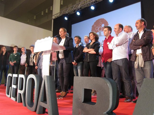 Uxue Barkos en su intervención.