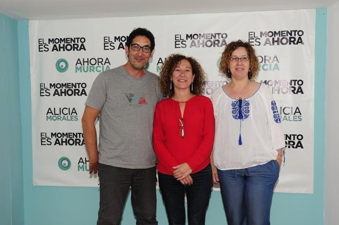 Los tres candidatos de Ahora Murcia 