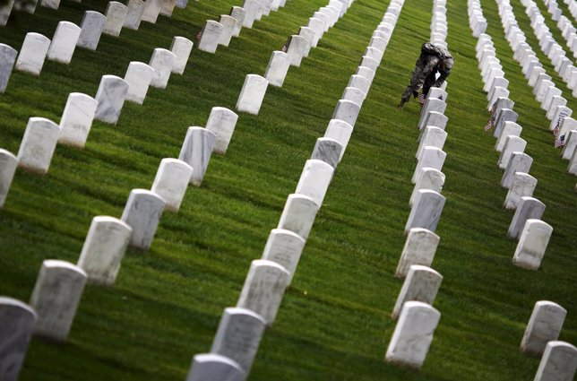 A member of the Third U.S. Infantry Regiment (The Old Guard) takes part in a 