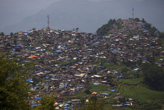 Casas derruidas en Barpak, en el epicentro del terremoto de Nepal