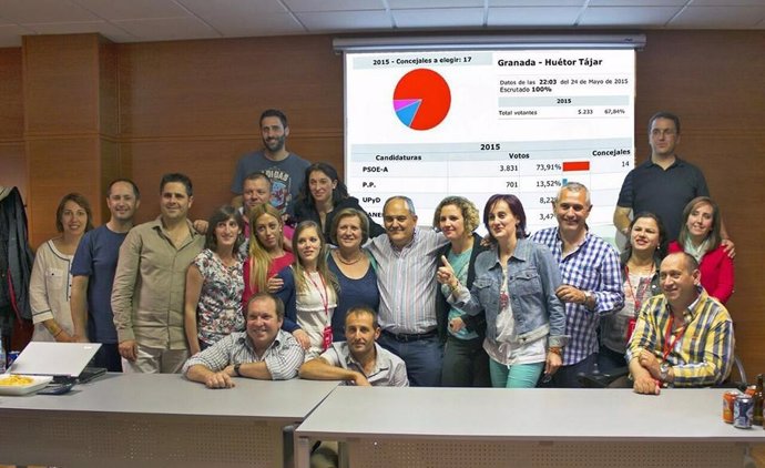 La candidata del PSOE de Huétor Tajar tras conocer los resultados.