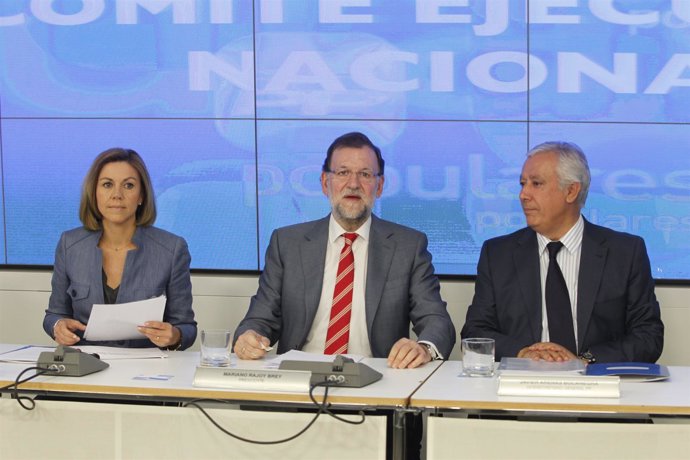 Ejecutiva del PP de 25 de mayo de 2015. María Dolores de Cospedal, Mariano Rajoy